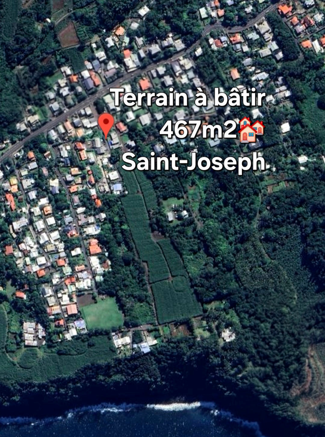 SAINT-JOSEPH/TERRAIN DE 467M2 ENTRE LANGEVIN ET VINCENDO