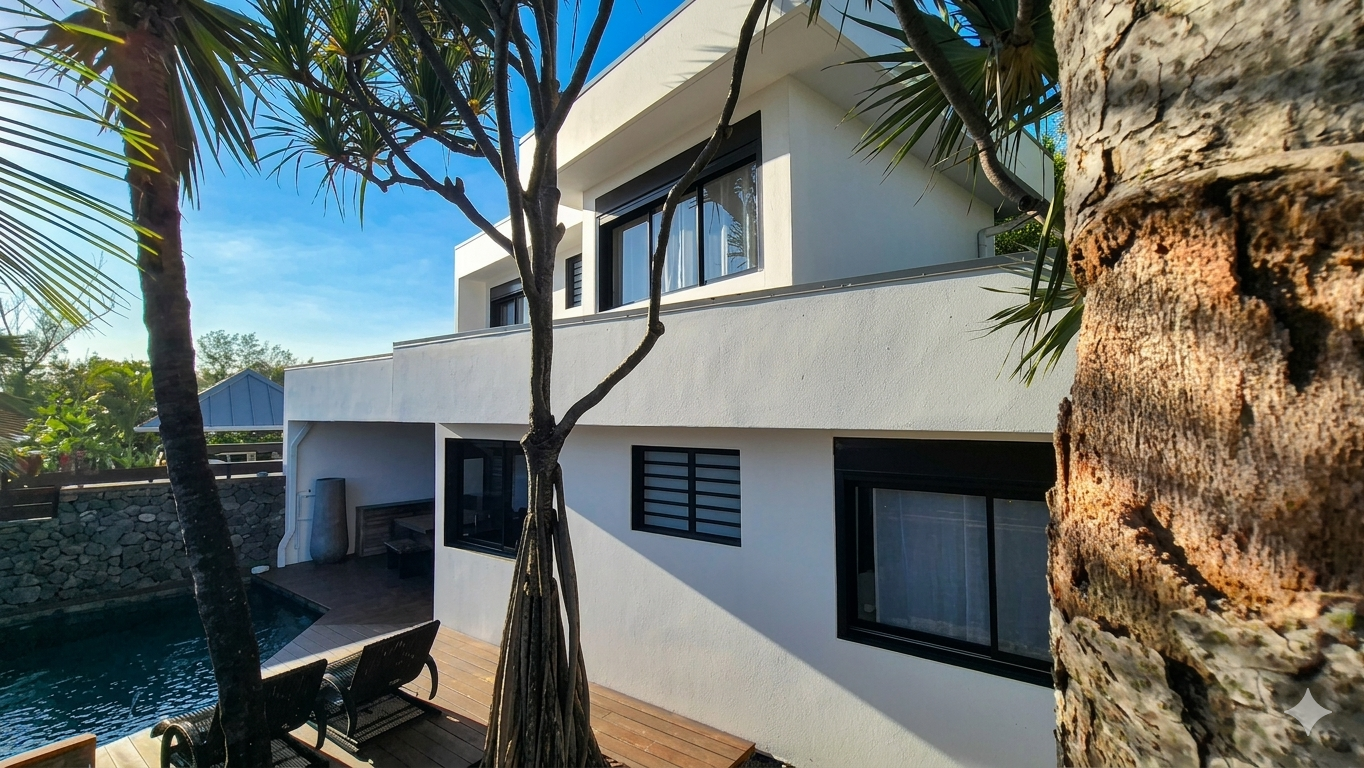 SAINT-PIERRE/ VILLA CONTEMPORAINE AVEC PISCINE ACCES DIRECT A LA MER